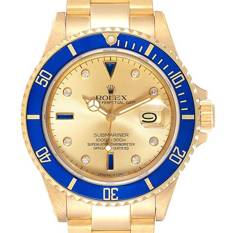 rolex submariner date watch yellow gold